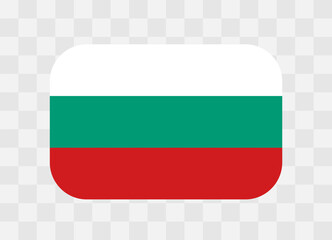 Bulgaria flag - rounded rectangle colorful flag representing a country cultural identity and heritage. The essence of national pride and unity. Vector flag on transparent background.