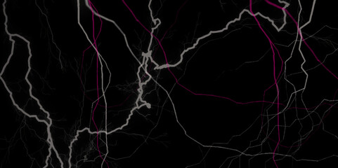 Black marble texture background, abstract marble texture. Dark textured leather wall with vintage grunge pattern .Tele photo of a distant branched lightning bolt at night .
