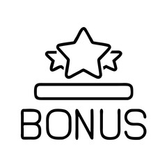 bonus level text icon, bonus level text line art - simple line art of bonus level text, perfect for bonus level text logos and icons and themed design 