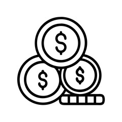 Fototapeta premium coin collection icon icon, coin collection icon line art - simple line art of coin collection icon, perfect for coin collection icon logos and icons and themed design 
