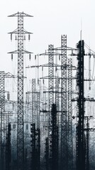 Smart grid energy systems urban environment high-resolution textures industrial landscape aerial view sustainable power concept