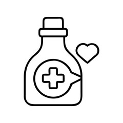 gamer s health potion icon, gamer s health potion line art - simple line art of gamer s health potion, perfect for gamer s health potion logos and icons and themed design 