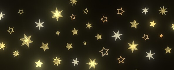 Stars - Festive christmas card. Isolated illustration white background. -