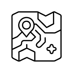in game map icon icon, in game map icon line art - simple line art of in game map icon, perfect for in game map icon logos and icons and themed design 