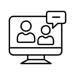 online lobby chat icon, online lobby chat line art - simple line art of online lobby chat, perfect for online lobby chat logos and icons and themed design 