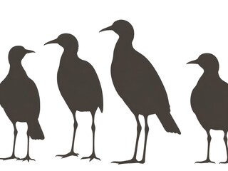 Birds silhouette white background   