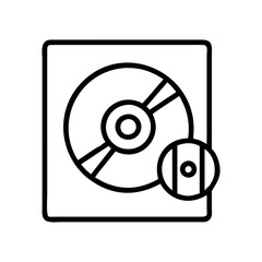 video game disc icon icon, video game disc icon line art - simple line art of video game disc icon, perfect for video game disc icon logos and icons and themed design 