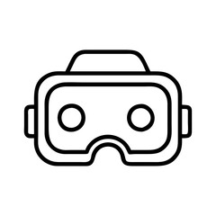vr headset icon, vr headset line art - simple line art of vr headset, perfect for vr headset logos and icons and themed design 