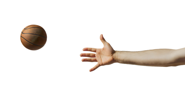 Dynamic Basketball Player Throwing Ball in Motion on Court