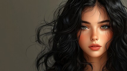 Naklejka premium Portrait of a beautiful woman.