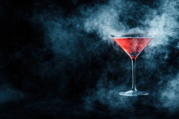 Smoky atmosphere red cocktail