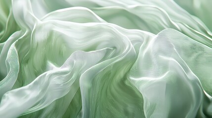 Obraz premium Abstract Draped Sage Green Fabric Texture