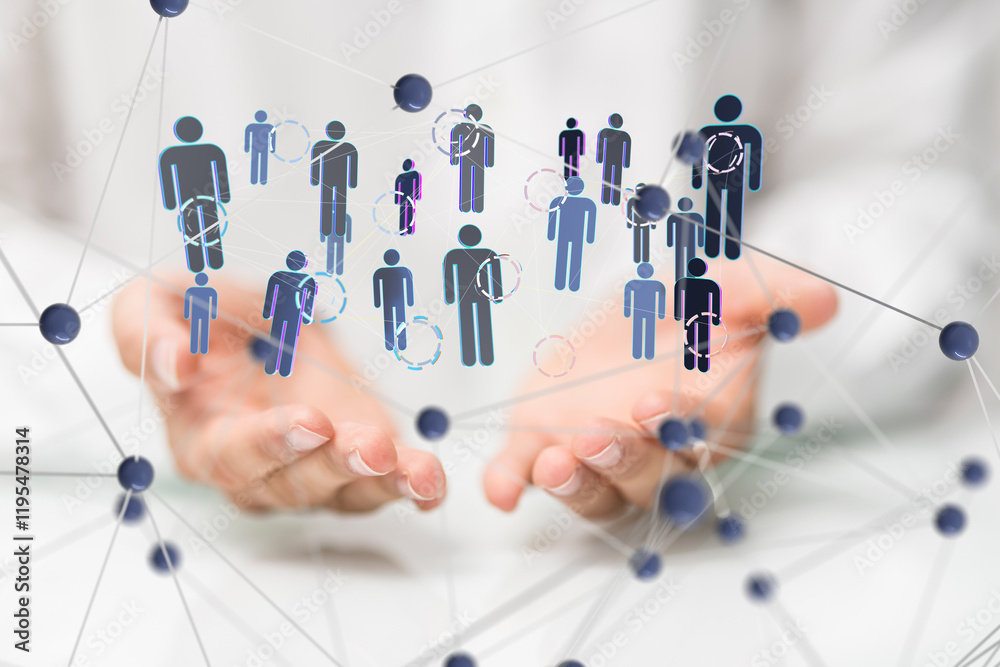 Poster communication network digital group connect