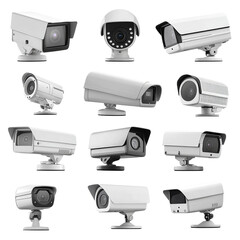 Collection of CCTV Cameras: Dome, Bullet, and Box Types