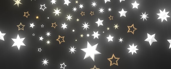 Stars - Festive christmas card. Isolated illustration white background. -