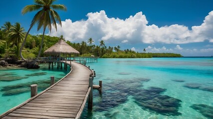 Fototapeta premium Tropical Island Lagoon