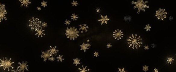 Snowflakes falling for christmas decoration abstract