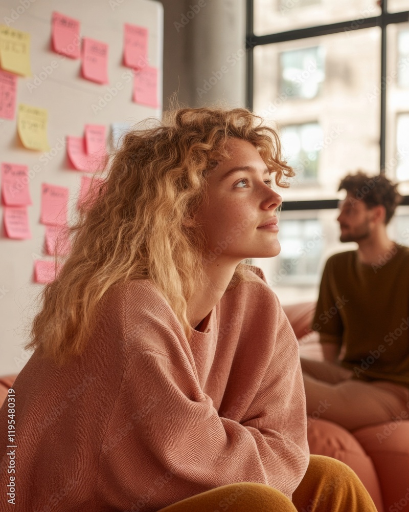 Poster Collaborative Brainstorming in a Modern Workspace with Casual Vibe