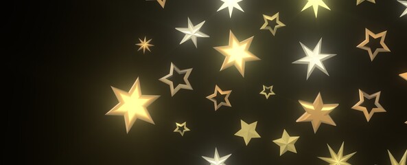 Gilded Wonder: Explore the Magic of a 3D Gold Stars Rain