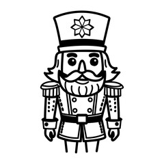 Nutcracker soldier icon in doodle style