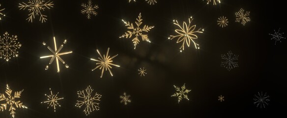 With Realistic Snowflakes Overlay On Light Silver Backdrop. Xmas Holidays