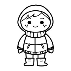 Chibi fashion icon in doodle style