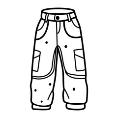 A sketchy icon of snow pants