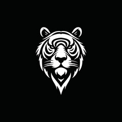 a tiger head logo that is scary, authoritative and charismatic