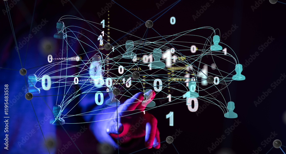 Poster Abstract technology group and data 3d