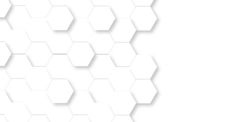 	
Vector white hexagonal background. Luxury White Pattern. wallpaper Illustration. Futuristic abstract honeycomb mosaic white background. geometric mesh cell texture. modern futuristic wallpaper.