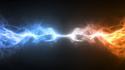 Abstract Blue And Orange Energy Wave Forms