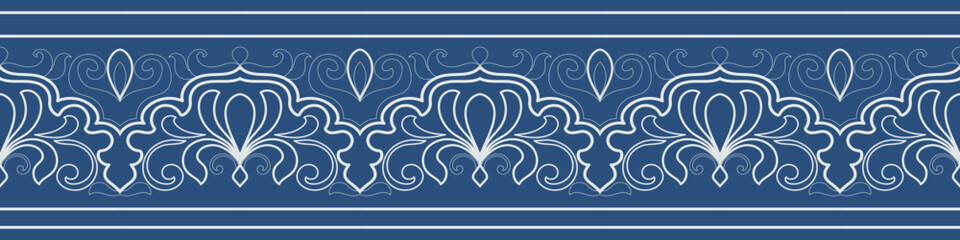 Abstract pattern border, wallpaper frame, vintage floral scroll pattern