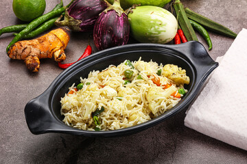 Indian vegetarian pilao basmati rice