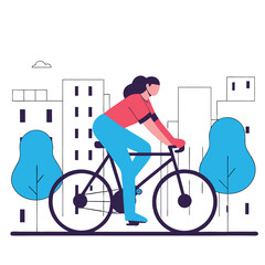 Girl dressed in a bicycle