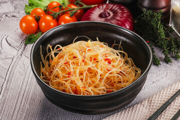 Asian spicy glass noodle salad