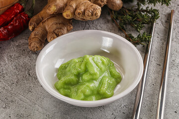 Green organic asian Wasabi seasoning