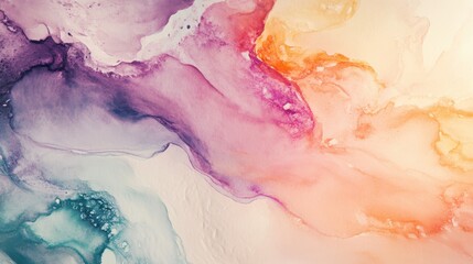 Fototapeta premium Colorful watercolor abstract with flowing shapes and soft textures in vibrant pastel hues
