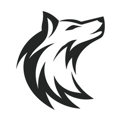 Howling Wolf Silhouette Vector Design.