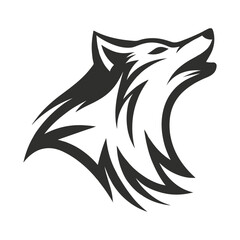 Howling Wolf Silhouette Vector Design.