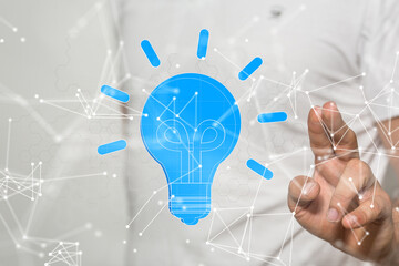 Neural network 3D illustration. Big data and cybersecurity