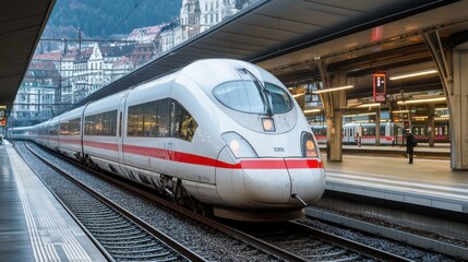 Fototapeta premium Train passes are cost-effective for exploring regions by rail.