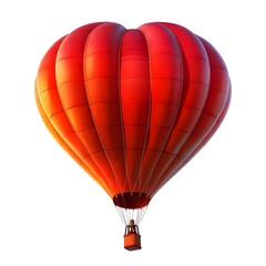 Fototapeta premium Romantic Red Heart Shaped Hot Air Balloon Floating in the Sky