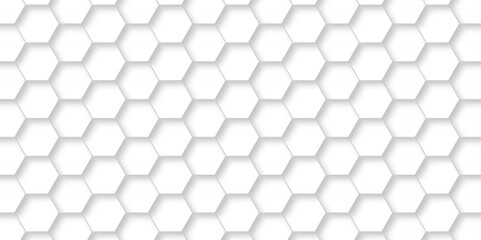 	
White Hexagonal Background. Luxury White Pattern. wallpaper Illustration. Futuristic abstract honeycomb mosaic white background. geometric mesh cell texture. modern futuristic wallpaper.