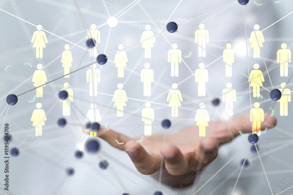 Poster conference Digital Network and data concept 3d