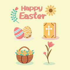 Happy easter themed vector arts