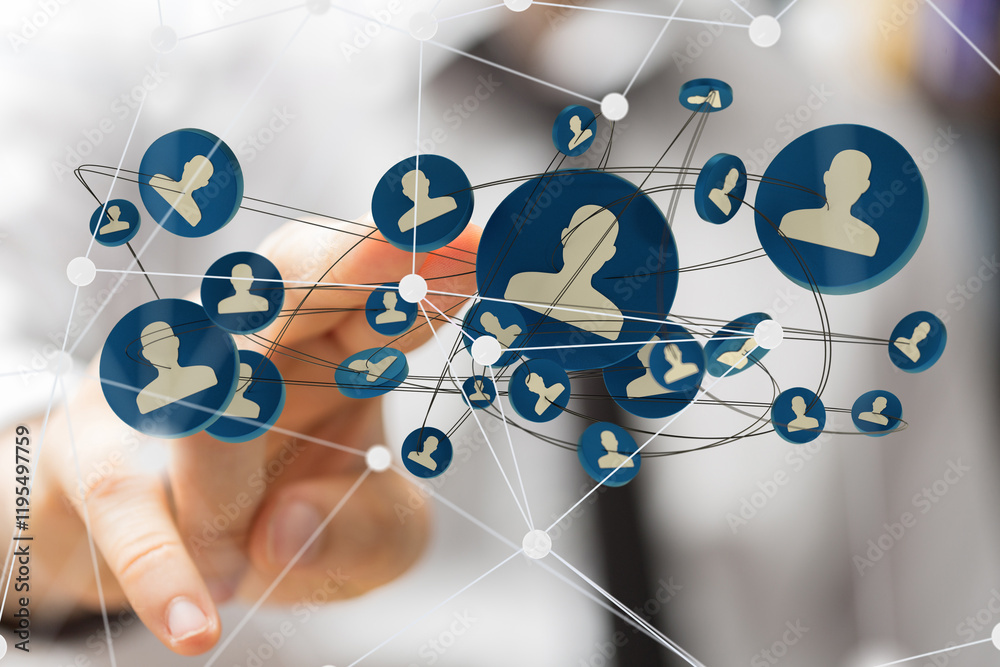 Poster partner - organization chart team concept networking