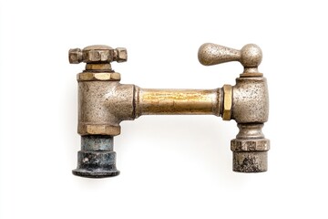 Antique Brass Water Valve Plumbing Fixture