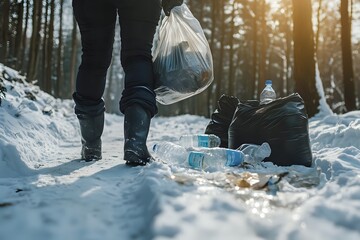 Winter Cleanup: Removing Trash from Snowy Trails