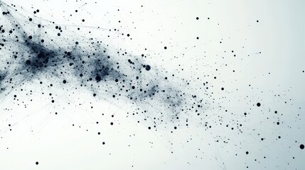 Obraz premium Abstract black particle network on white background