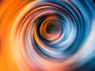 Obraz premium Abstract swirling vortex art vibrant orange blue hues. AI Generated